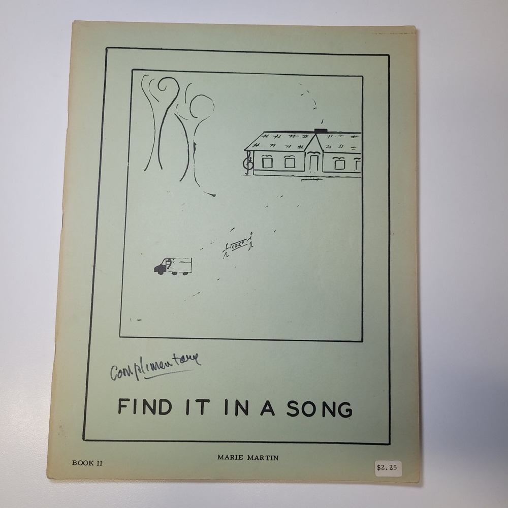 Find It In A Song Book II Marie‎ Martin 1953 Music Education Sheet Cleveland